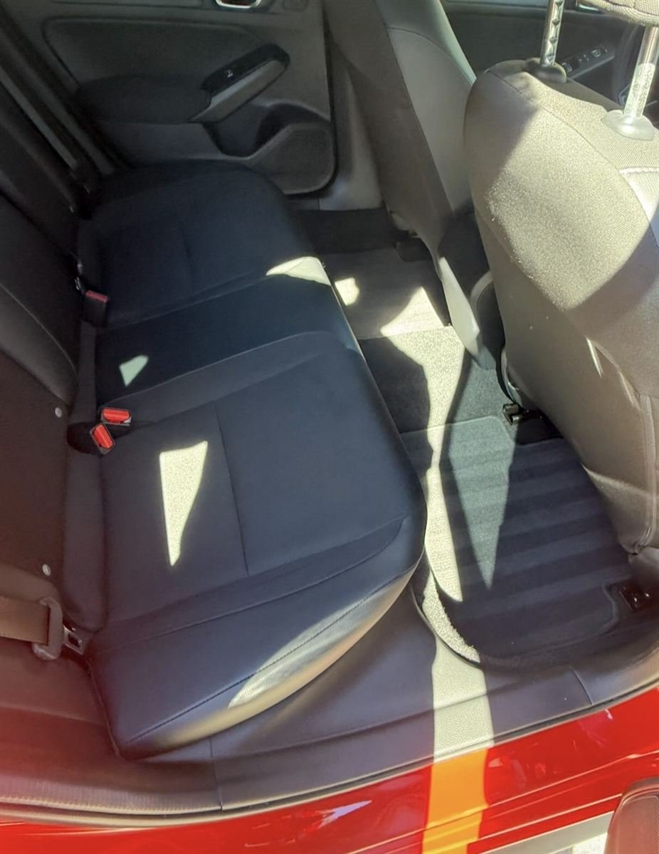 Black rear car seats after cleaning, spotless