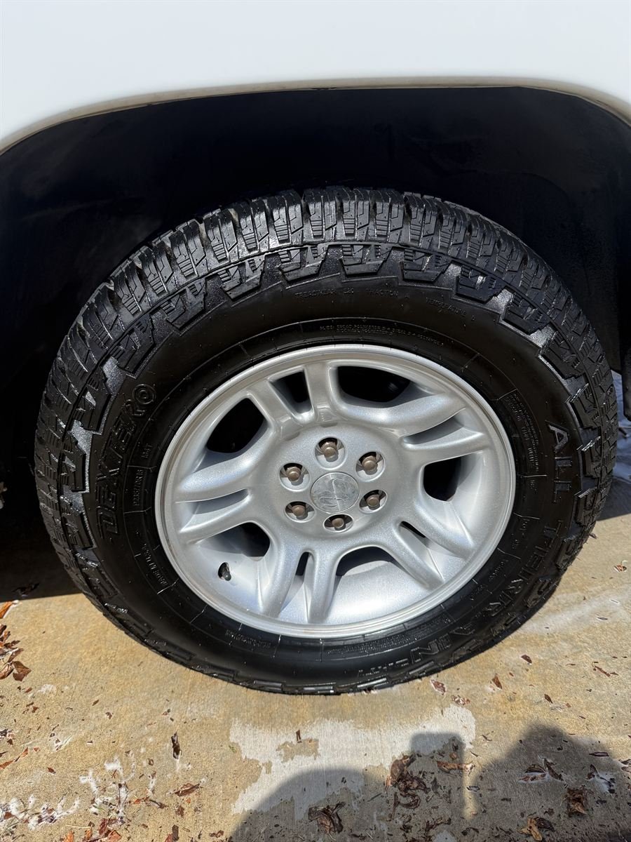 Truck wheel and tire after detailing, clean and dressed